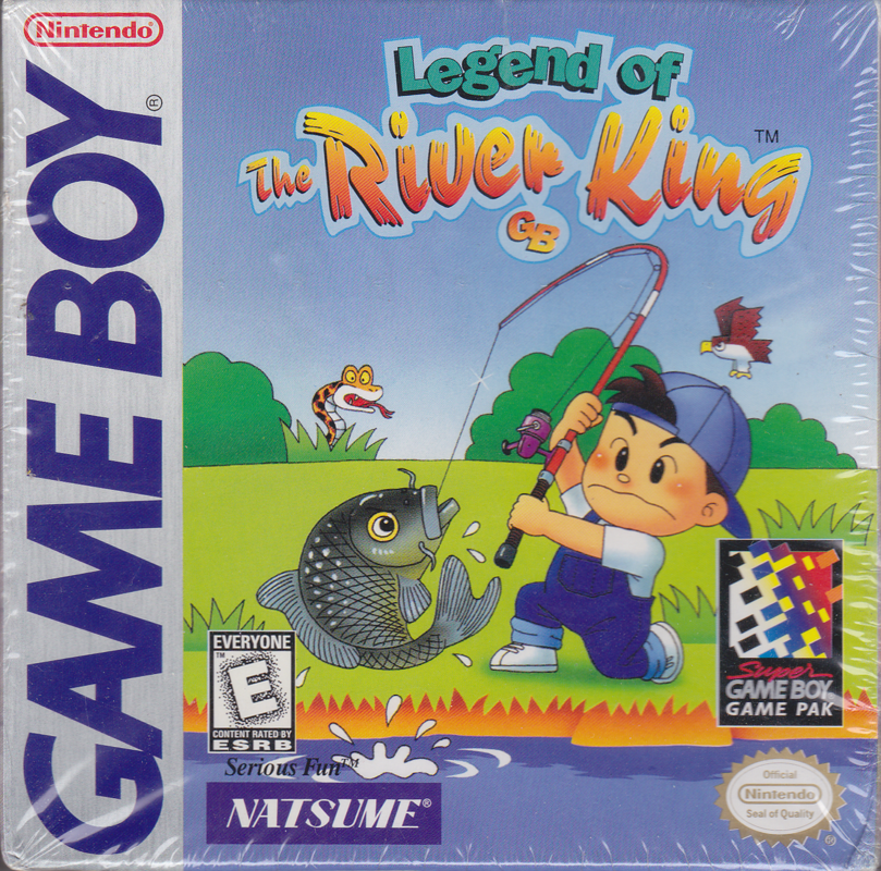 Legend of the River King box art for GameBoy
